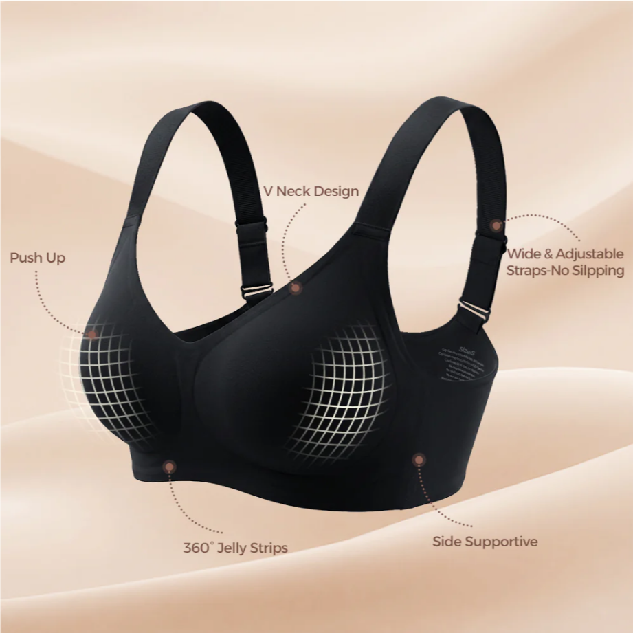 Buttery Soft Seamless Bra - 360° Jelly Support Wireless Full Coverage Bra