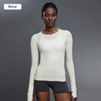 Bone seamless long-sleeve yoga top