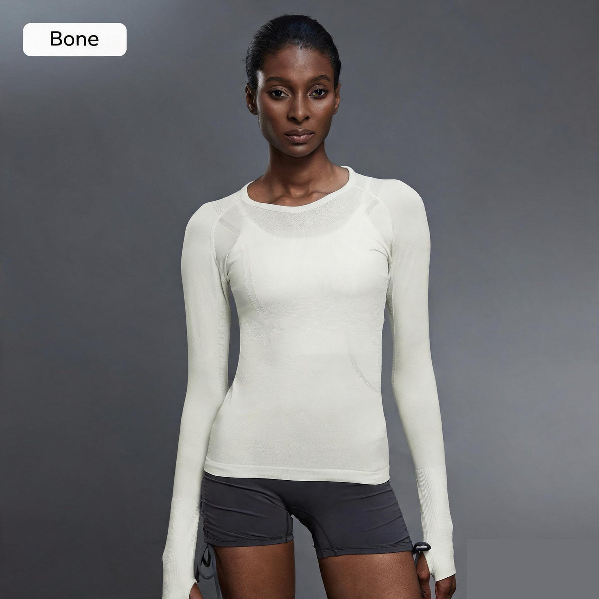 Bone seamless long-sleeve yoga top
