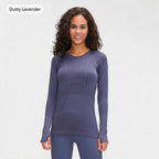 Dusty Lavender seamless long-sleeve yoga top