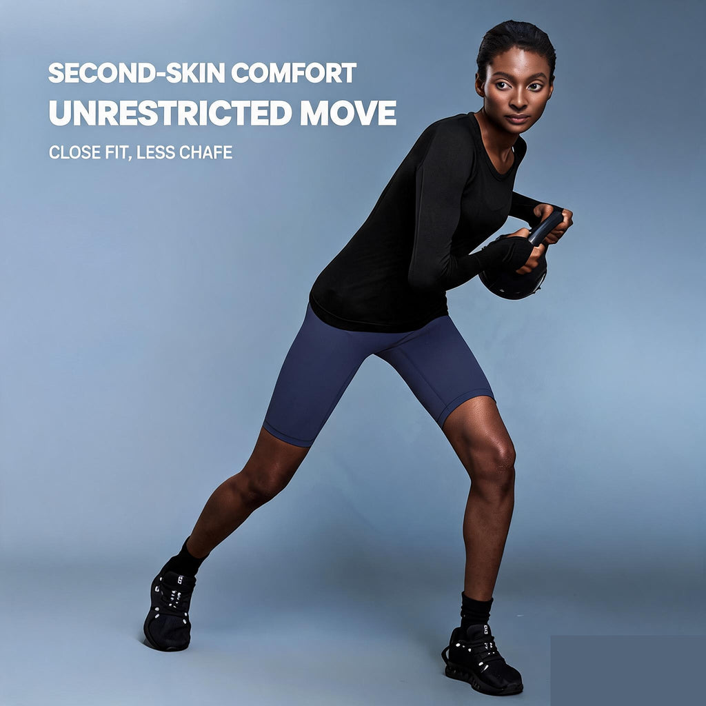 Seamless long-sleeve yoga top — second-skin comfort in Classic Black