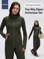 Zip Jacket & Straight-Leg Pants Set | nestwear