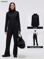 Zip Jacket & Straight-Leg Pants Set | nestwear